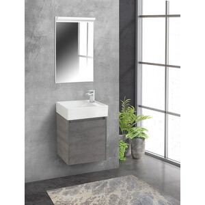 Тумба с раковиной BelBagno Kraft Mini 50х25 правая, Cemento Grigio (KRAFT MINI-500/260-1A-SO-CG-R, 7045-KL)