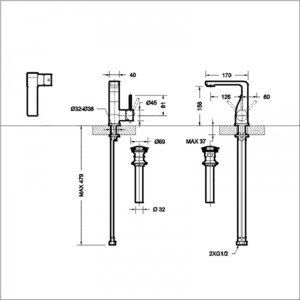 Смеситель для раковины Bravat Arc (F16061C-2-ENG)