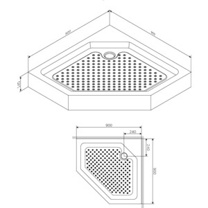 Душевой поддон Damixa Skyline 90х90 с сифоном (DX35WT-405-090MT)