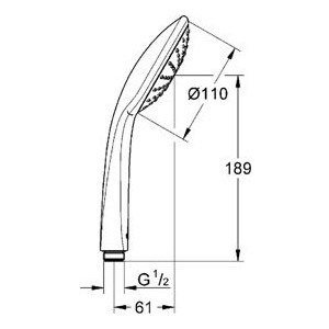 Ручной душ Grohe Mono 1 режим (27265000)