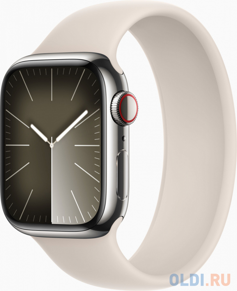 Смарт-часы Apple Watch Series 9 A2978 41мм OLED корп.серебристый Sport Band разм.брасл.:S/M (MR9M3LL/A)