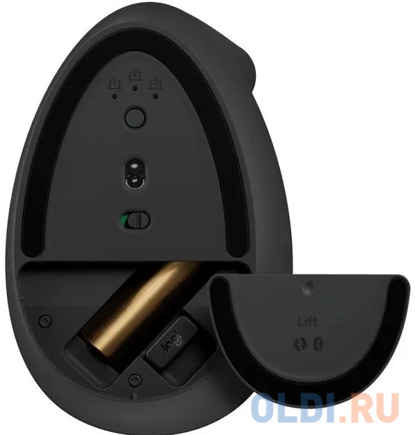 Мышь беспроводная Logitech Lift Vertical графитовый USB + радиоканал