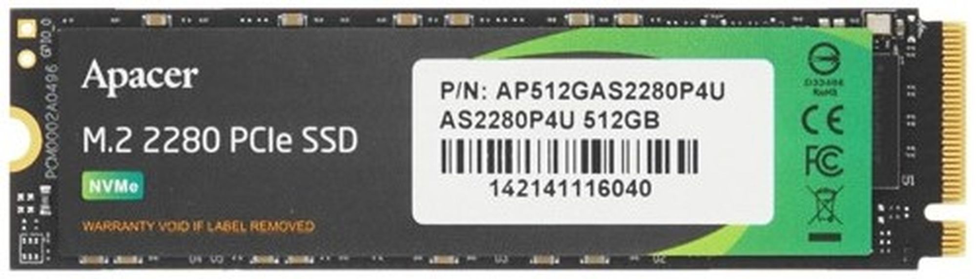 Накопитель SSD Apacer AS2280P4U 512Gb AP512GAS2280P4U-1)