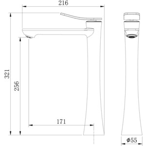 Смеситель для раковины Grossman Advans хром глянцевый (520.K35.09.100) в Москвe