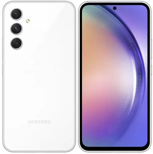 Смартфон Samsung Galaxy A54, 6.6" 1080x2340 Super AMOLED, Samsung Exynos 1380, 8Gb RAM, 128Gb, 3G/4G/5G, NFC, Wi-Fi, BT, 3xCam, 2-Sim, 5000 мА⋅ч, USB Type-C, Android 13, белый