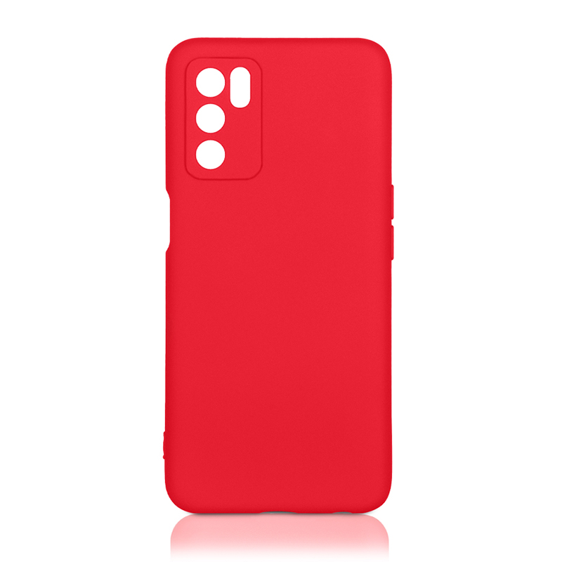 Чехол DF для Oppo A16 с микрофиброй Silicone Red oOriginal-14