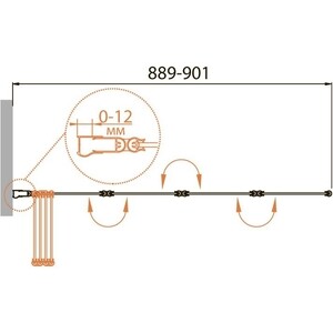 Шторка для ванны Cezares Relax V-4 90x140 прозрачная, серый (RELAX-V-4-90/140-C-Bi) в Москвe