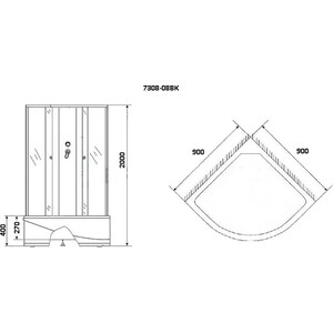 Душевая кабина Niagara NG-7308-14BK 90х90х200