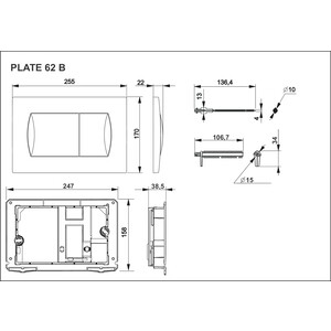 Кнопка смыва Roca Active 62B черный матовый (8901160B6)