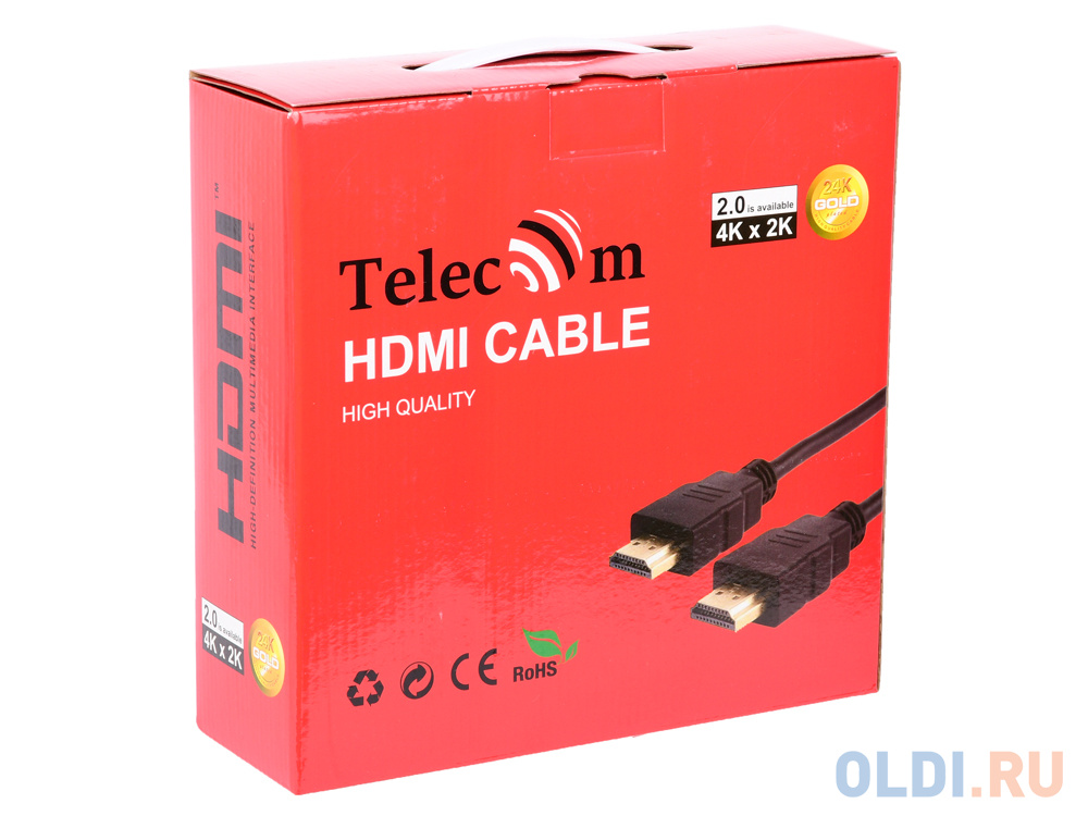 Кабель HDMI-19M --- HDMI-19M ver 2.0+3D/Ethernet,2 фильтра 20m Telecom <TCG200F-20M