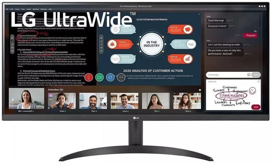 Монитор LG 34" UltraWide 34WP500-B черный (34WP500-B.ARUZ)