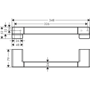 Поручень Hansgrohe AddStoris шлифованный черный хром (41744340) в Москвe