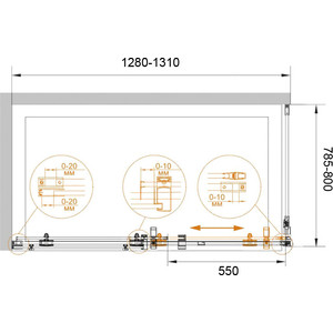 Душевой уголок Cezares Stylus-M AH-1 130х80 прозрачный, хром (STYLUS-O-M-AH-1-130/80-C-Cr)