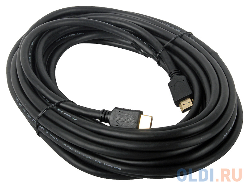 Кабель HDMI Gembird/Cablexpert, 10м, v2.0, 19M/19M, черный, позол.разъемы, экран, пакет  CC-HDMI4-10M