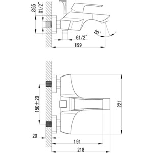 Смеситель на борт ванны Lemark Unit (LM4502C, LM8556CR)