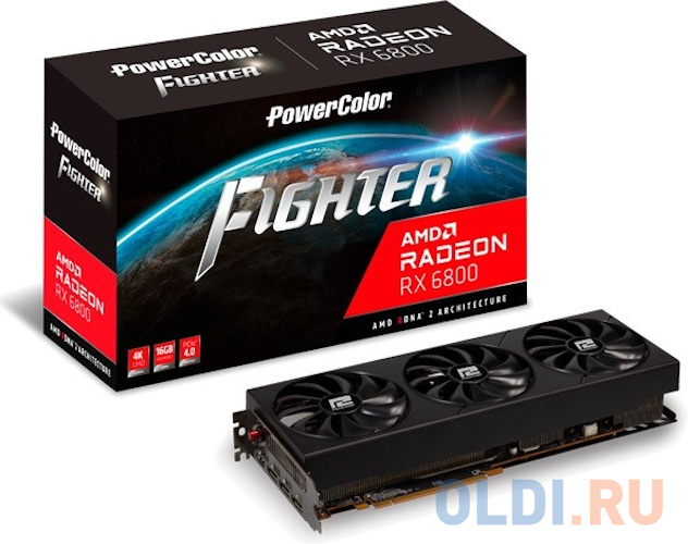 Видеокарта PowerColor Radeon RX 6800 AXRX 6800 16GBD6-3DH/OC 16384Mb