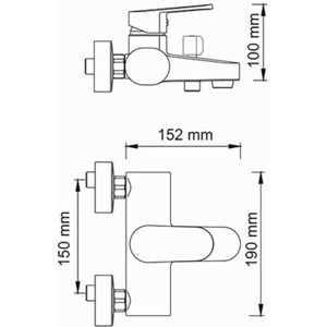 Смеситель для ванны Wasserkraft Donau хром (5301)