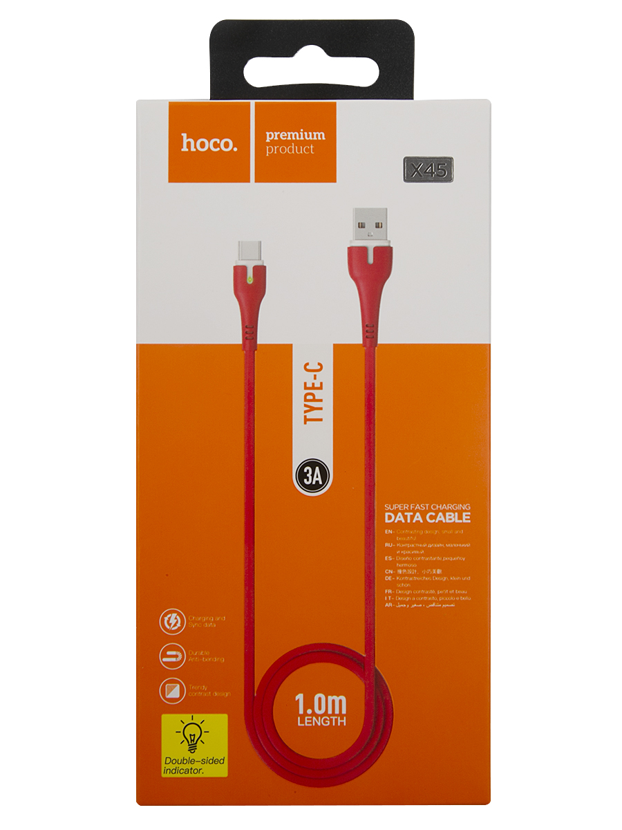 Дата-кабель Hoco X45 Surplus, USB - Type-C, красный (25585)