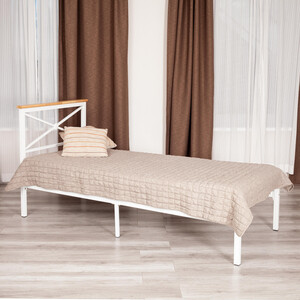 Кровать TetChair Кровать Iris (mod.9311) дерево гевея/металл, 90*200 см (Single bed), Белый (White)
