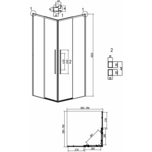 Душевой уголок Grossman Galaxy 80x80 шиншилла, хром (300.K33.01.8080.10.02)