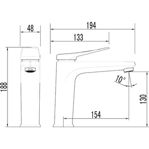 Смеситель для раковины Lemark Bronx графит (LM3737GM)