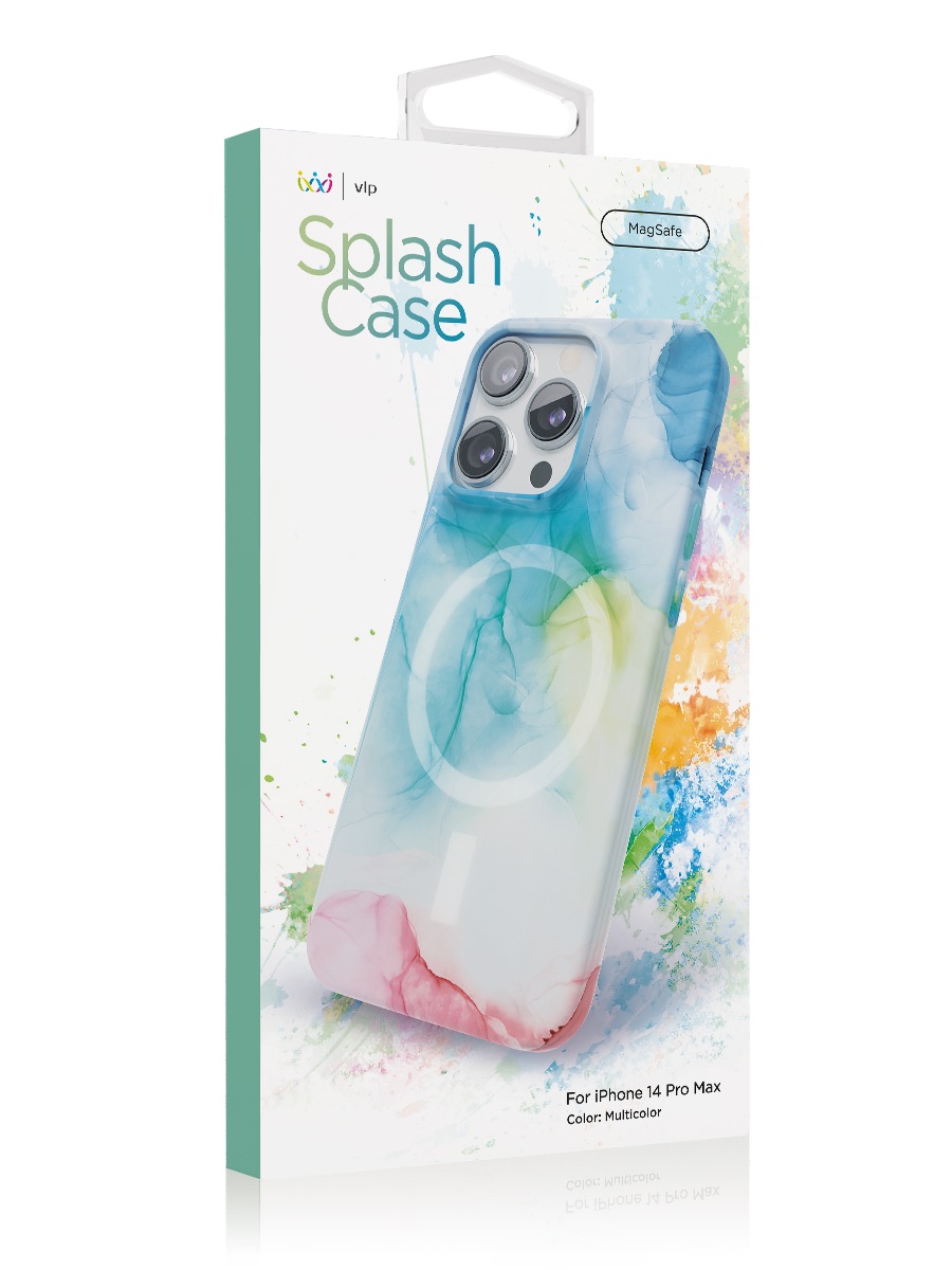 Чехол защитный VLP Splash case с MagSafe для iPhone 14 ProMax, мультицвет