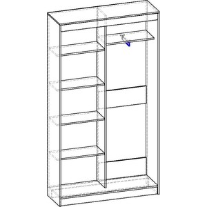 Шкаф купе БАРОНС ГРУПП РИФ-2 зеркало вариант 5 200x100х40 в Москвe