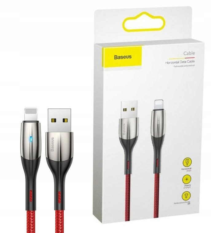 Кабель Baseus Horizontal USB - Lightning 2.4A 1m Red (CALSP-B09)