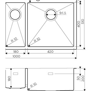 Кухонная мойка Omoikiri Akisame 100-2 LG-R светлое золото (4973090) в Москвe