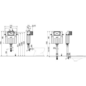 Смывной бачок AlcaPlast Basicmodul (AM112-0001)