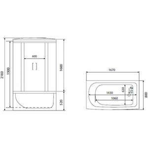 Душевая кабина Timo Eco 168х80х218 стекло матовое (TE-0770)