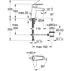 Смеситель для раковины Grohe Eurodisc Cosmopolitan (2338420E)