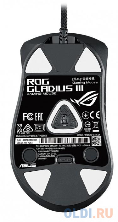 Мышь проводная ASUS ROG Gladius III чёрный USB 2.0 90MP0270-BMUA00