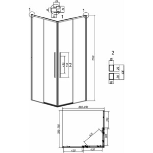 Душевой уголок Grossman Galaxy 90x80 тонированный, черный матовый (300.K33.01.9080.21.10)