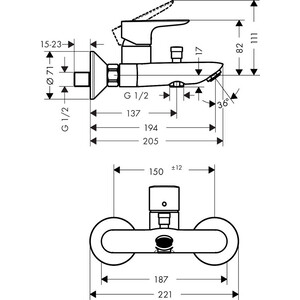 Смеситель для ванны Hansgrohe Talis E золото (71740990)