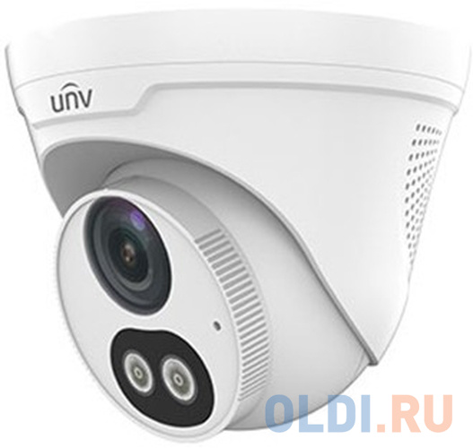 Uniview Видеокамера IP купольная, 1/2.8&quot; 2 Мп КМОП @ 30 к/с, ColorHunter, ИК-подсветка и подсветка видимого спектра до 30м., EasyStar 0.003 Лк @F