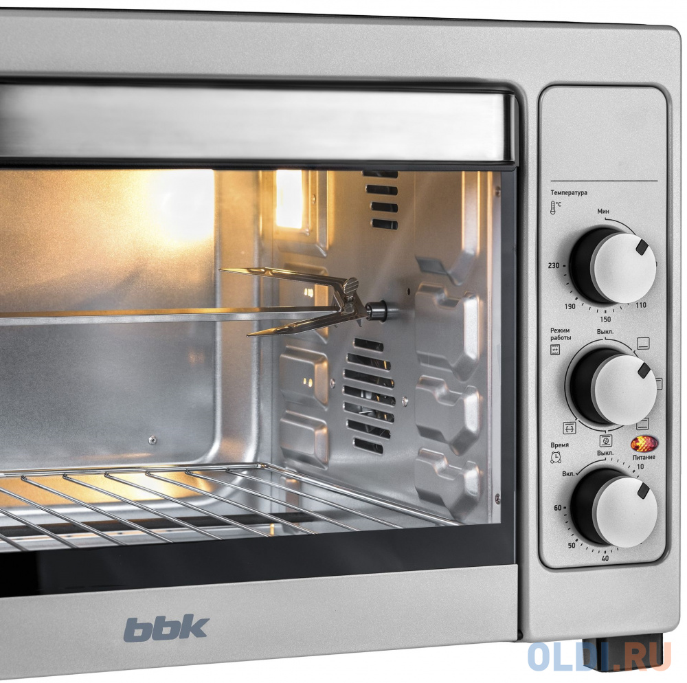 Мини-печь BBK OE3884MC silver (Объем 38л, мощность 1800 Вт) (OE3884MC (S)) в Москвe