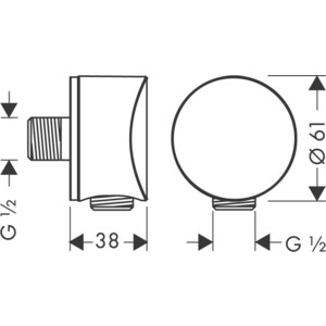 Шланговое подключение Hansgrohe Fixfit S матовый черный (26453670)