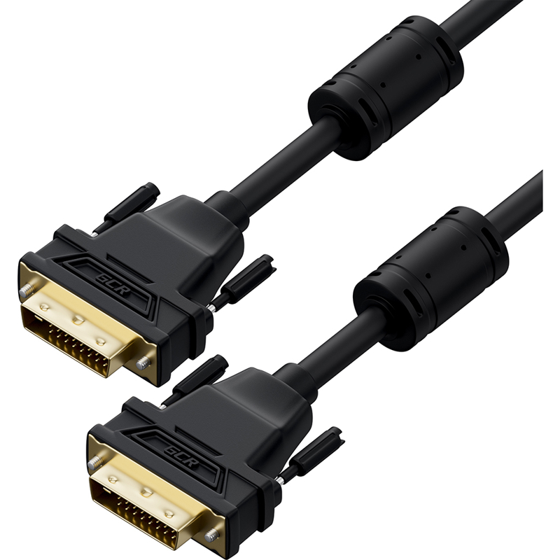 Кабель DVI-I(25M)-DVI(25M), экранированный, ферритовый фильтр, 1.8 м, черный Greenconnect PROF (GCR-52996)