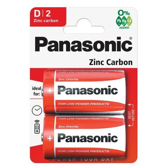 Батарея Panasonic Zinc Carbon, D/R20, 1.5V, 2шт в Москвe