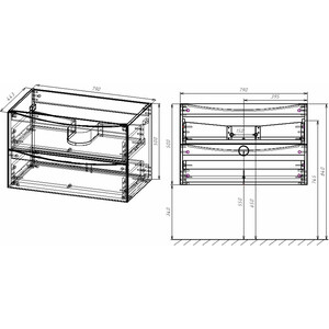 Тумба под раковину Vincea Mia 80х45 V.Oak (VMC-2MA800VO)