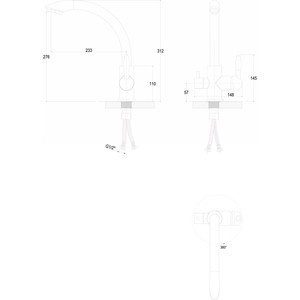 Смеситель для кухни Paulmark Essen под фильтр, никель (Es213001-NI) в Москвe