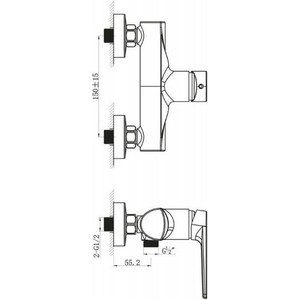 Смеситель для душа BelBagno Loren (LOR-ESDM-CRM)