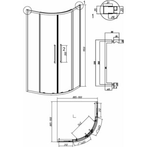 Душевой уголок Grossman Cosmo 90x90 шиншилла, хром (301.K33.02.9090.10.02)