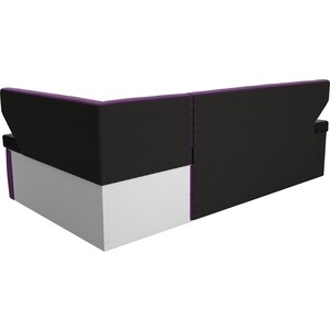 Кухонный угловой диван Лига Диванов Омура микровельвет черный\фиолетовый правый угол (113228)