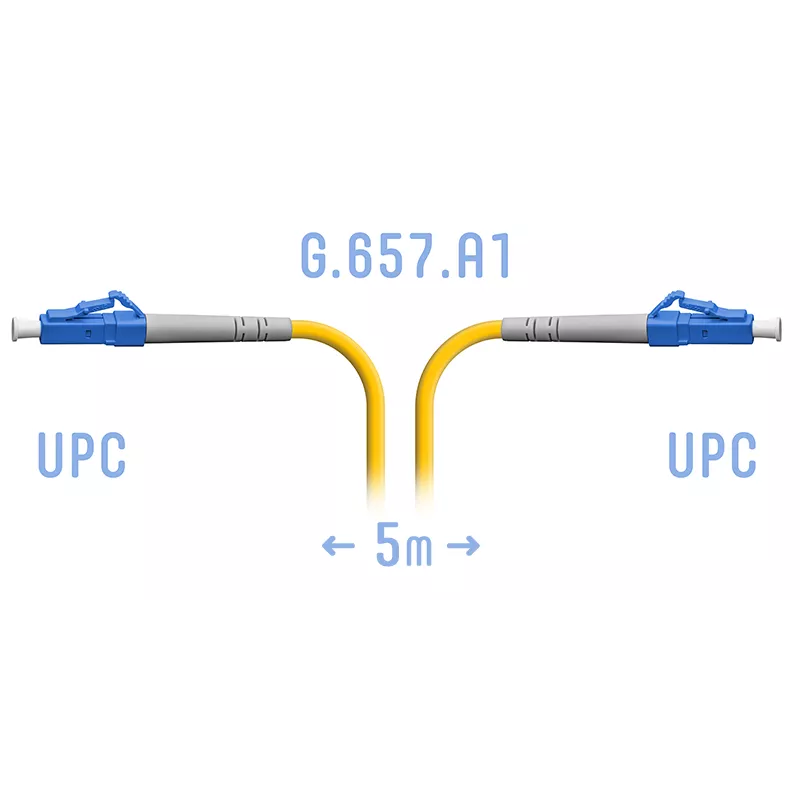 Патч-корд оптический SNR, LC/UPC-LC/UPC, одномодовый, G.657.A1, одинарный, 5м, желтый (SNR-PC-LC/UPC-A-5m)