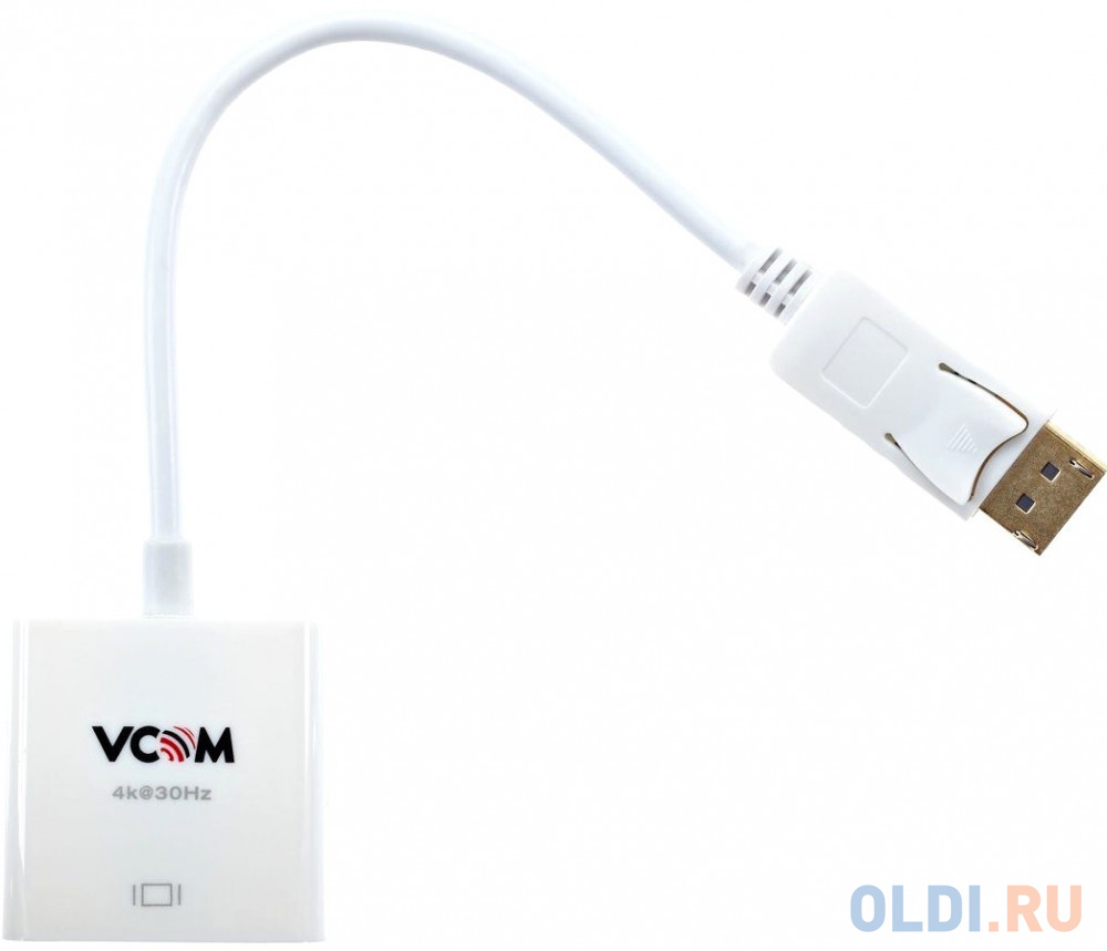 Переходник HDMI DisplayPort 0.2м VCOM Telecom CG601-4K3 круглый белый в Москвe