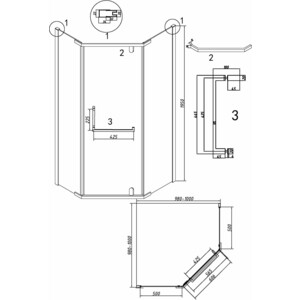 Душевой уголок Grossman Pragma 100x100 прозрачный, черный матовый (302.K33.03.1010.21.00)