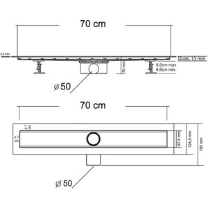 Душевой лоток Vincea Say Optima-S 70, под плитку (SAY.603.70.S.U)