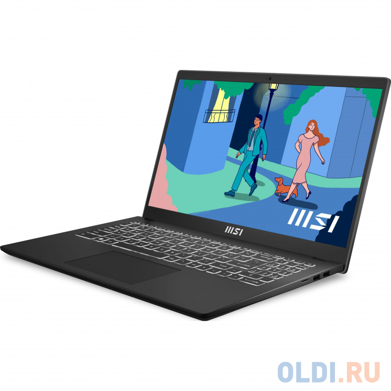 Ноутбук MSI Modern 15 B12MO-826XRO Core i5 1235U 8Gb SSD512Gb Intel Iris Xe graphics 15.6" IPS FHD (1920x1080) noOS black WiFi BT Cam (9S7-15H112